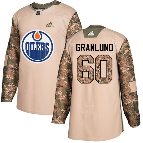 Adidas Oilers #60 Markus Granlund Camo Authentic 2017 Veterans Day Stitched Youth NHL Jersey